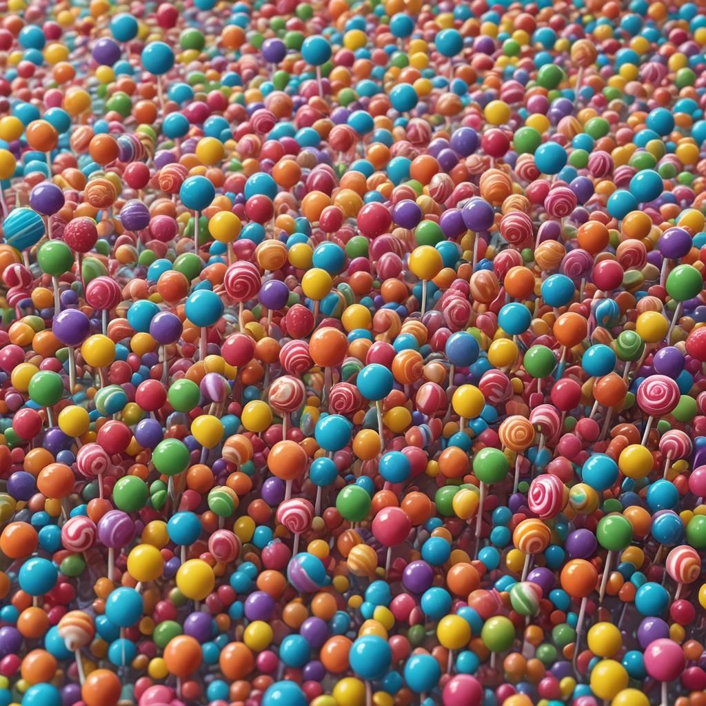 Candy Kingdom Rain in Vibrant Digital Art