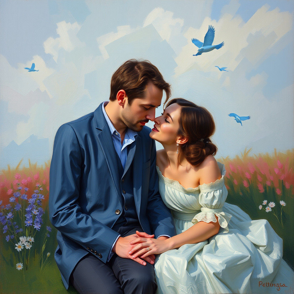 Romantic Morning Portrait in Impressionistic Realism