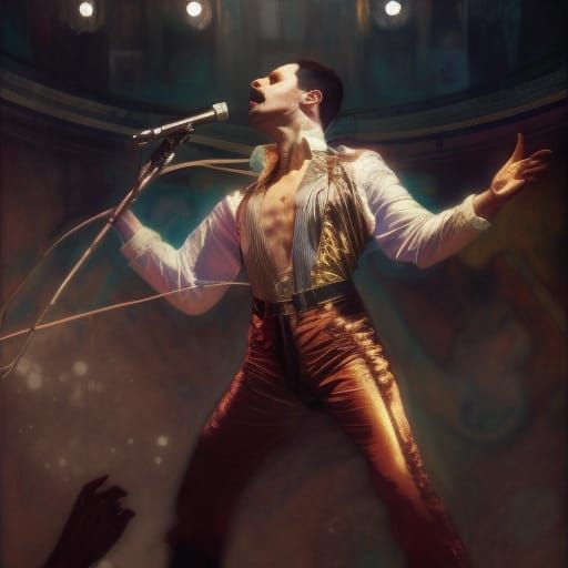 Epic Stage Performance in Hyperrealistic Style