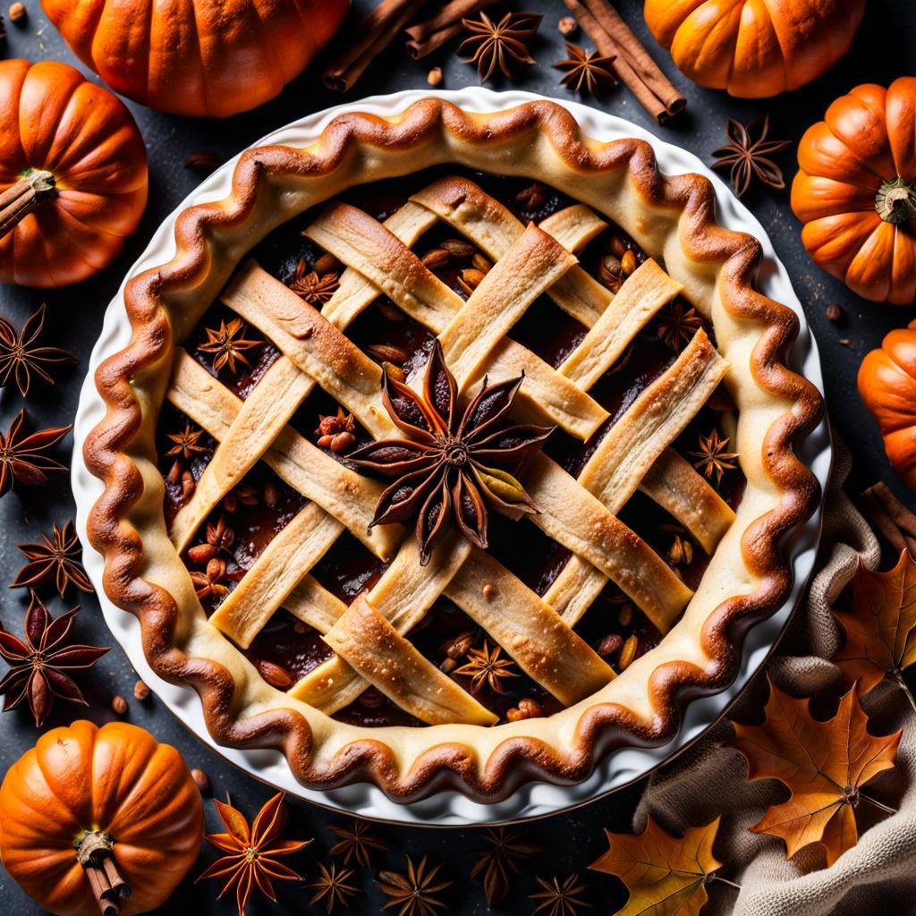 Detailed 8k Photo of Thanksgiving Pie Preparation