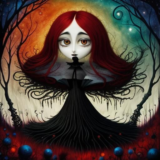Gothic Redhead Reading: A Modern Fairytale