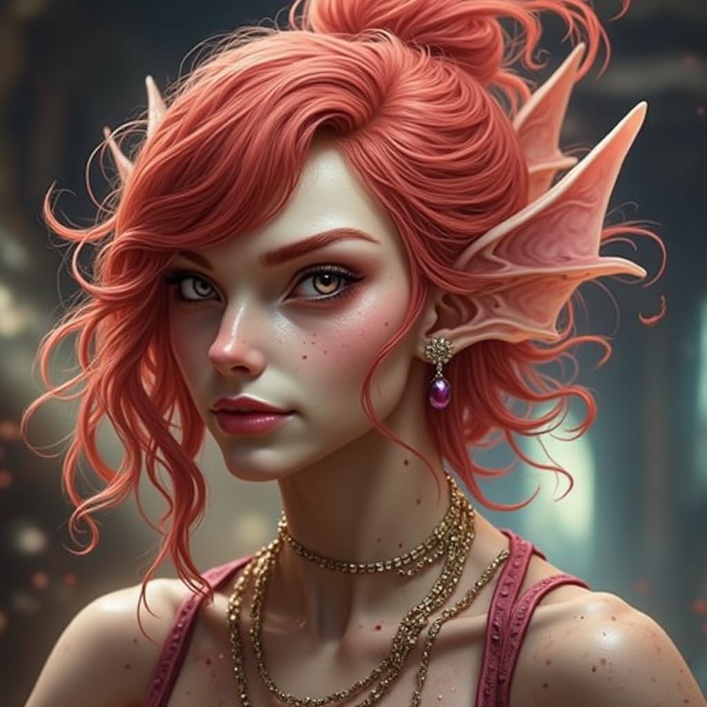 Ethereal Goblin Dancer in Hyperdetailed Fantasy Scene