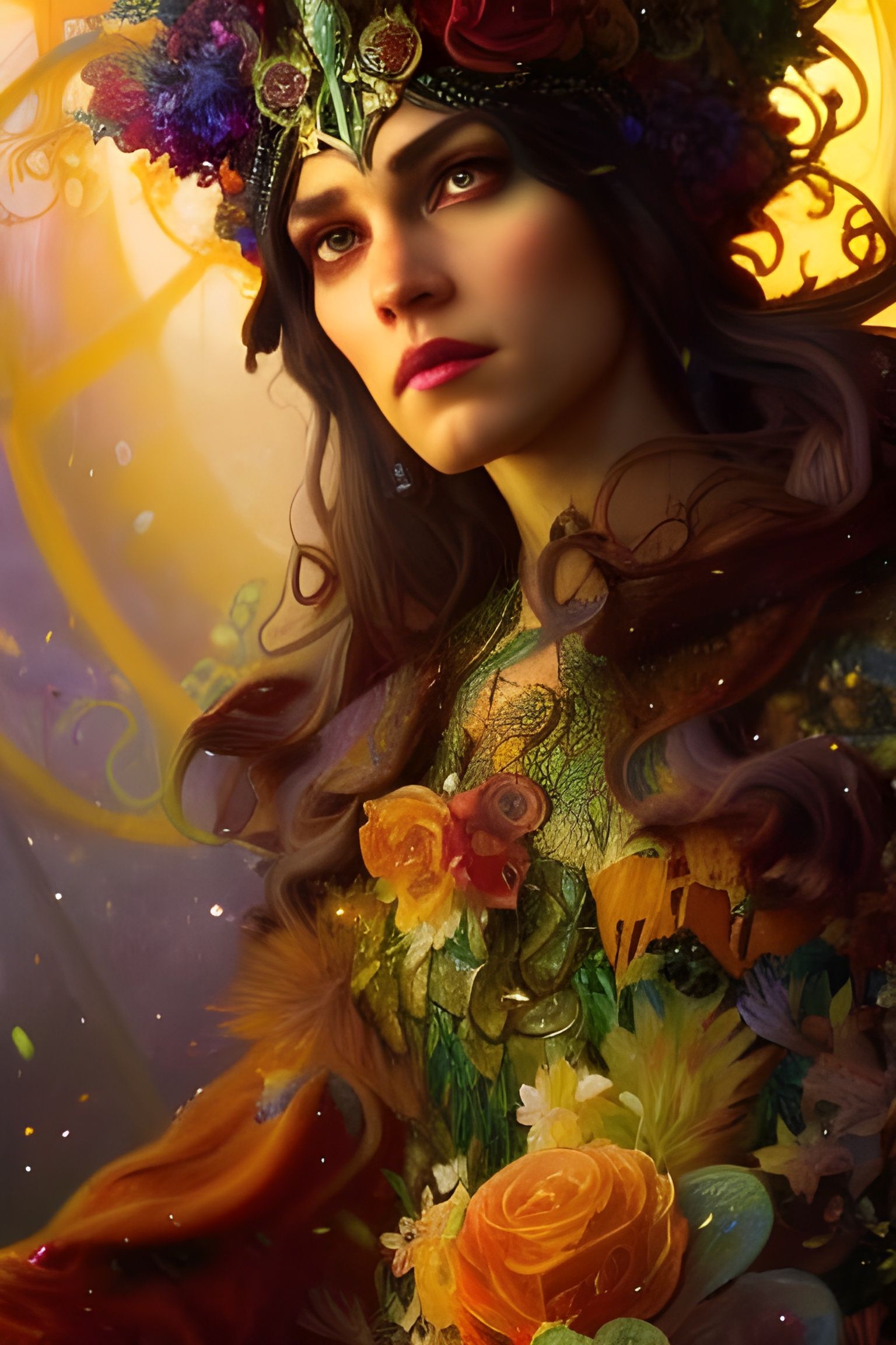 Fairy King Portrait in Floral Fairycore Fantasy