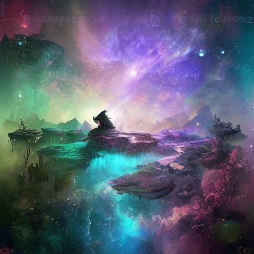 Fairy Kitty Godling Kayaking Bioluminescent Waters