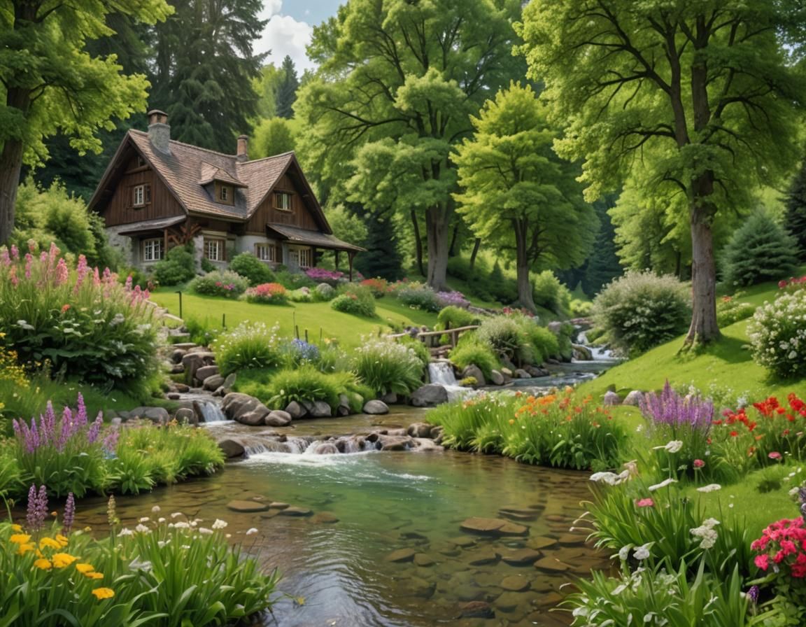 Pastoral Landscape with Swiss House in UHD