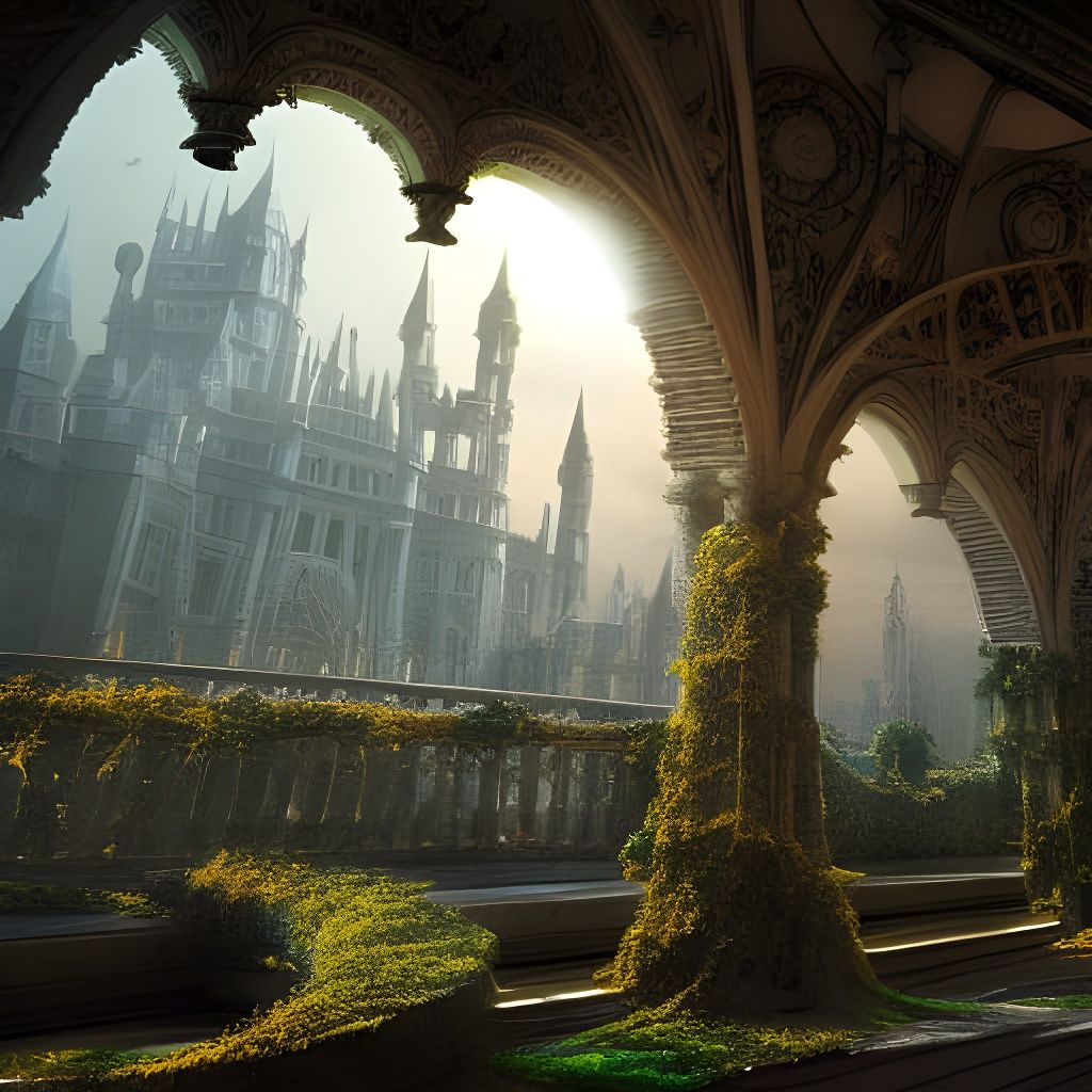 Castle Terrarium Palace: Sci-Fi Digital Art