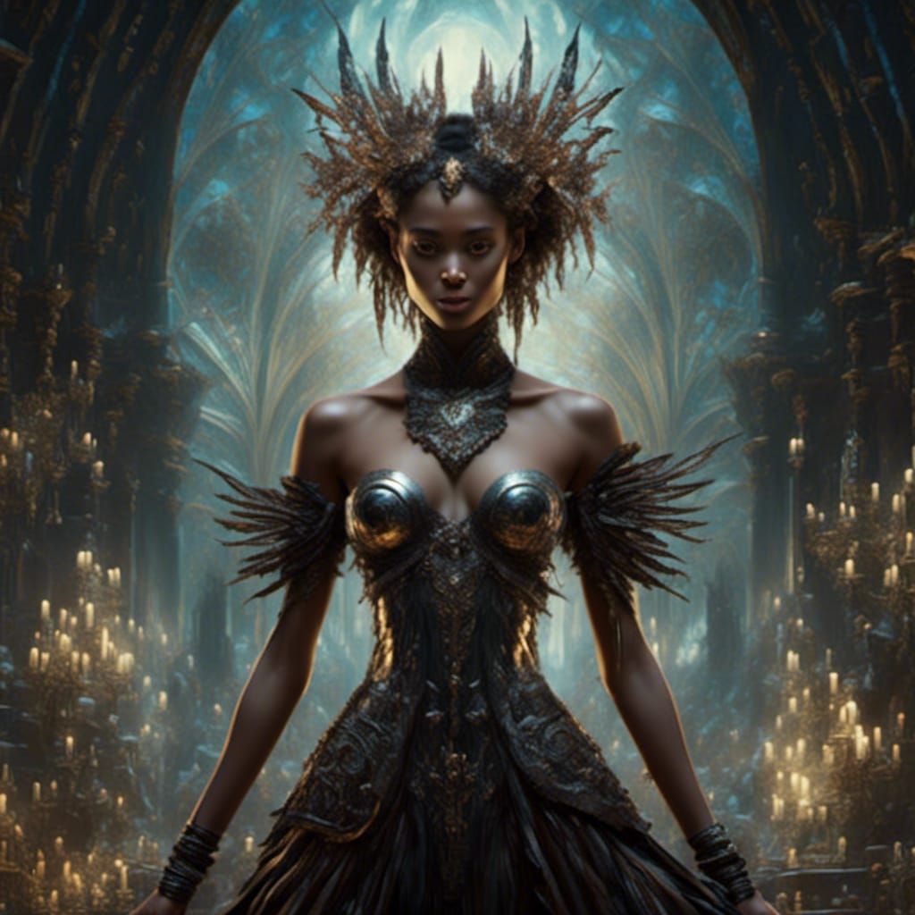 Heart of Dark Girl: Alluring Liquid Portrait