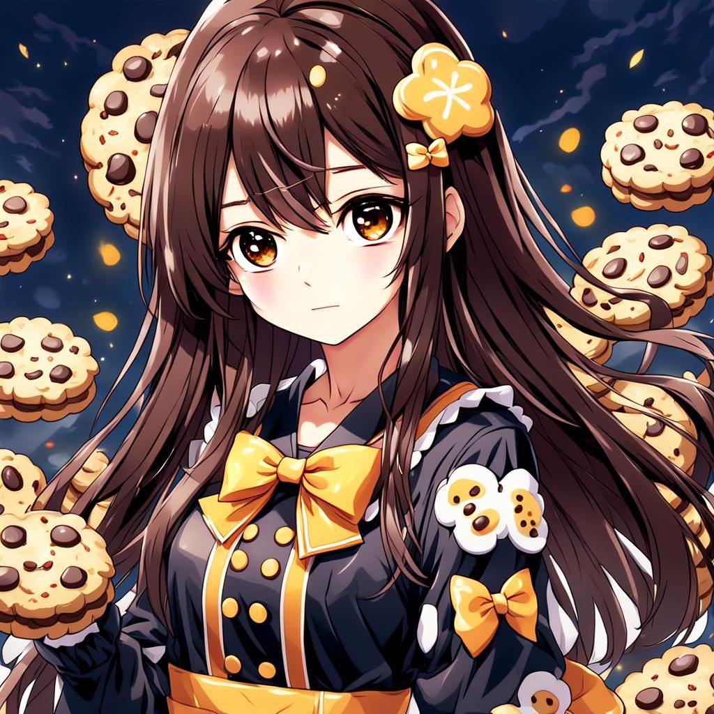 Girl Dressed as Cookie in Anime Style