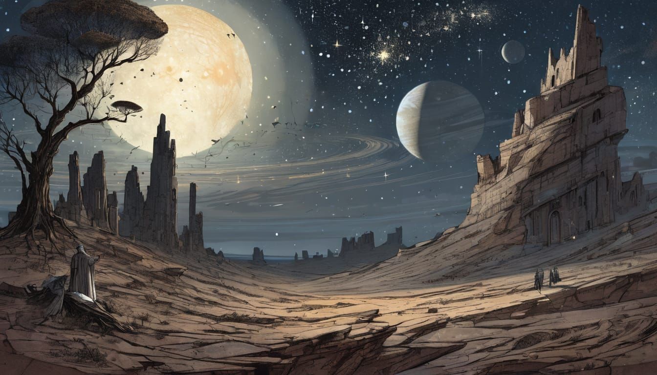 Minka Architecture in Dazzling Sky Dreamscape