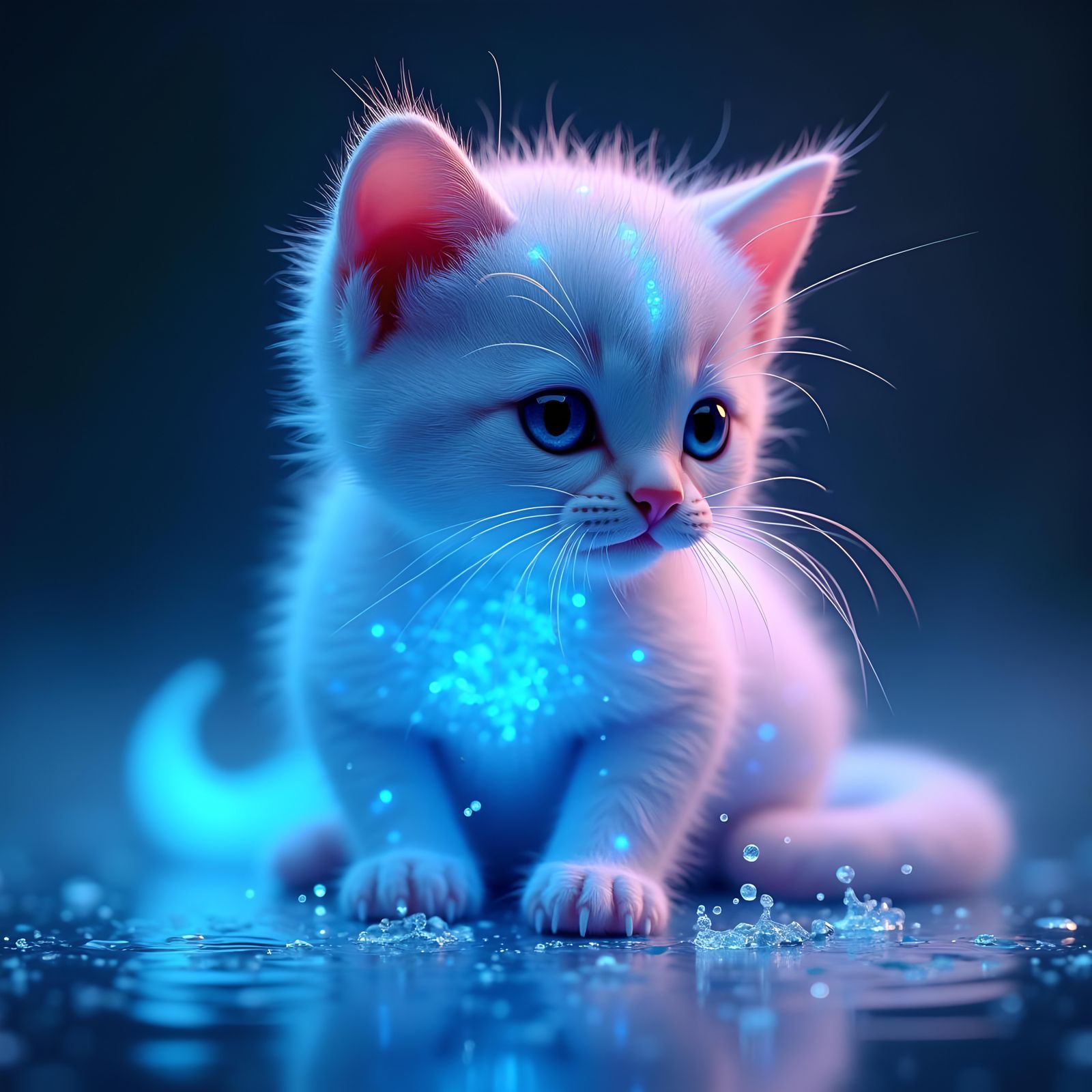 Sparkly Spirit Kitten by Glowing Puddle