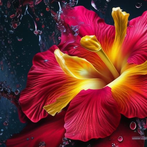 Exotic Hibiscus Digital Art in High Resolution