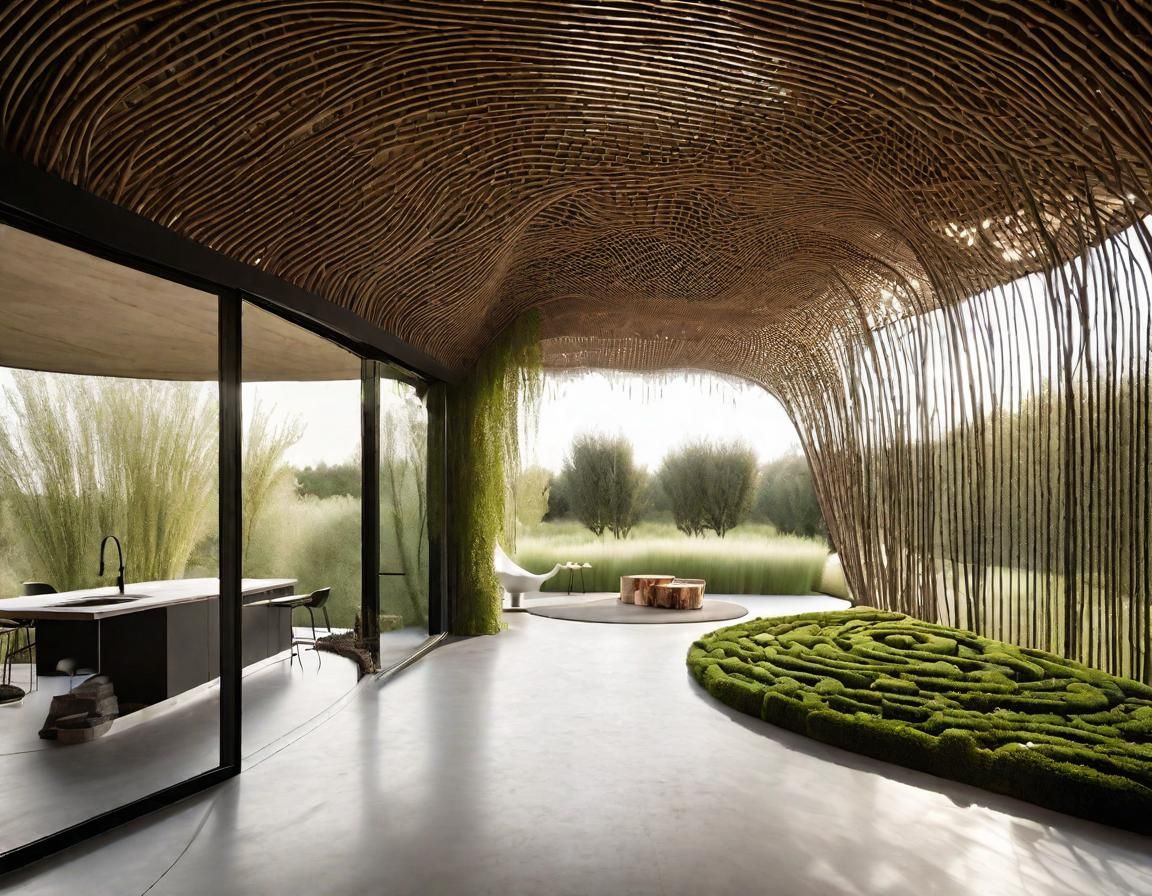 Futuristic Eco Warehouse with Intricate Maze Design