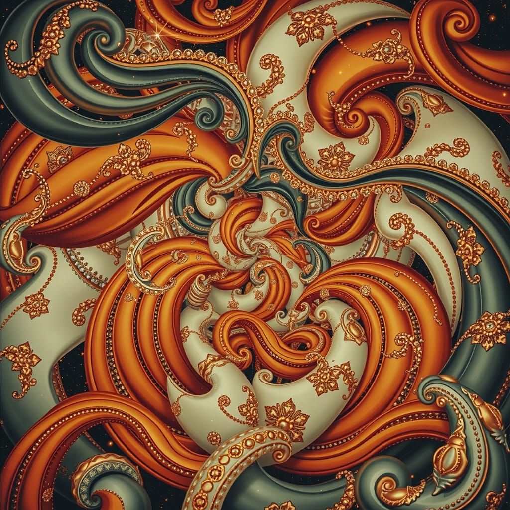 Luxurious Filigree Sculpture with Vivid Reflections