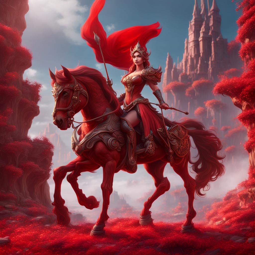 Red Jewel Rider Princess in Detailed Matte Style