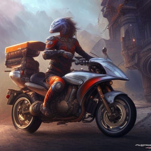 Hyperdetailed Motorcycle Illustration in 8K Resolution