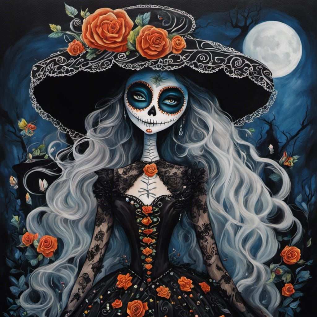 Dia de Los Muertos Bride in Burton Style