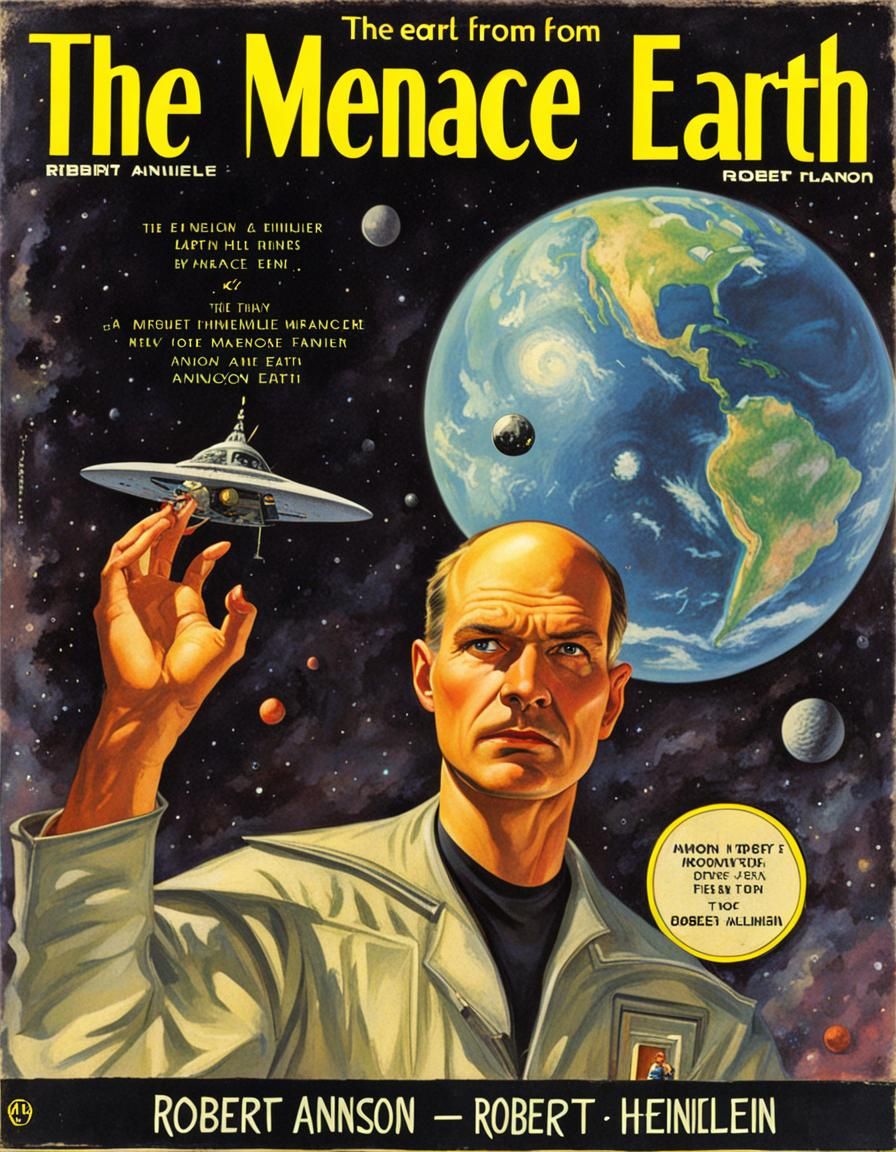 Menace From Earth: Retro Sci-Fi Book Cover