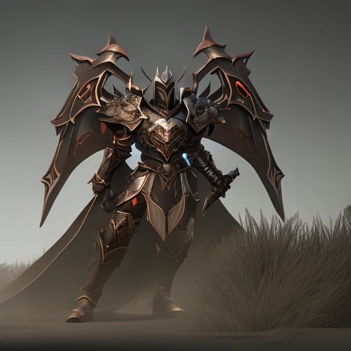 Hyperdetailed Shadow Knight in Dark Fantasy Style