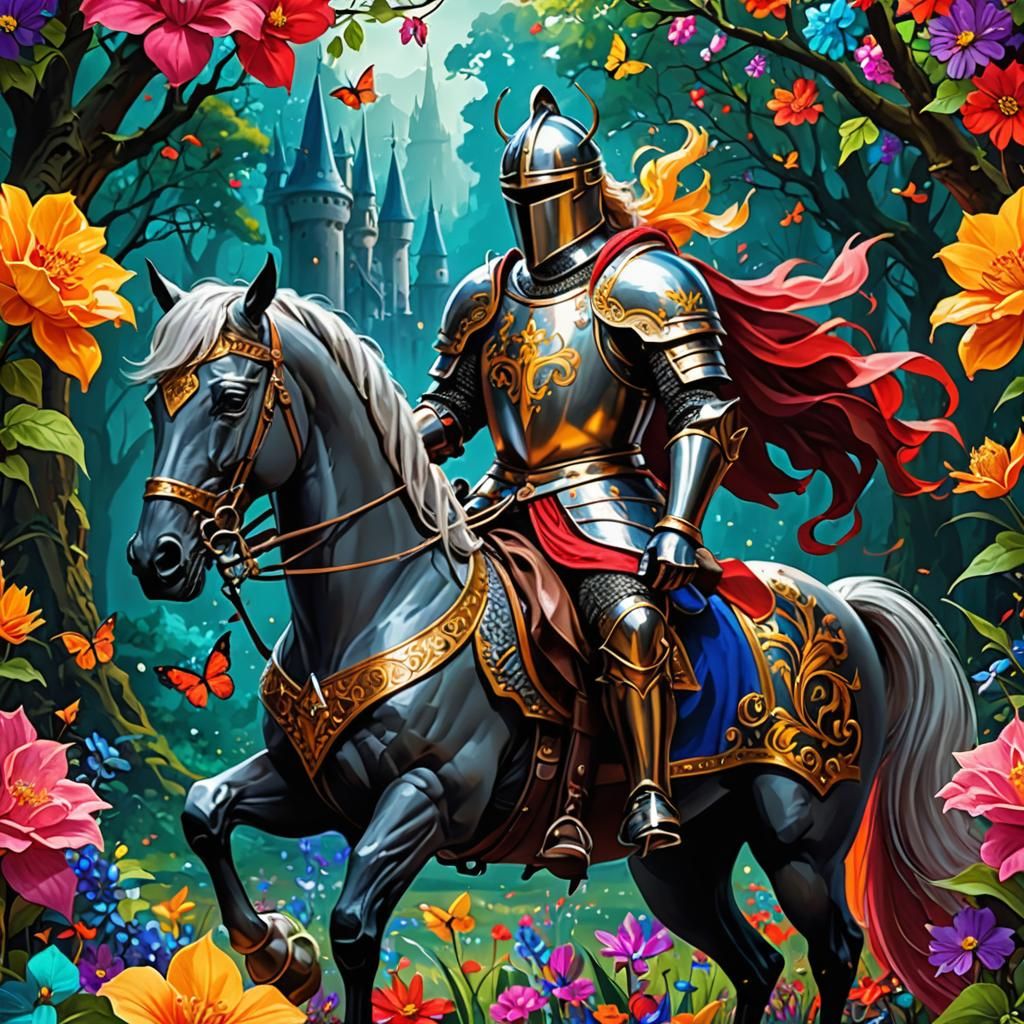 Mythical Knight in a Technicolor Magical World