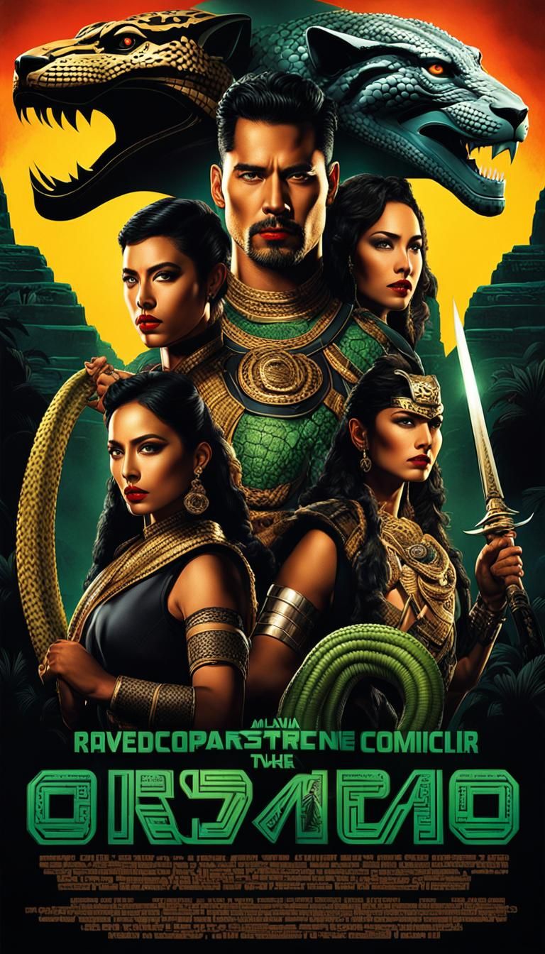 Mayan Warriors Movie Poster in Comics Style