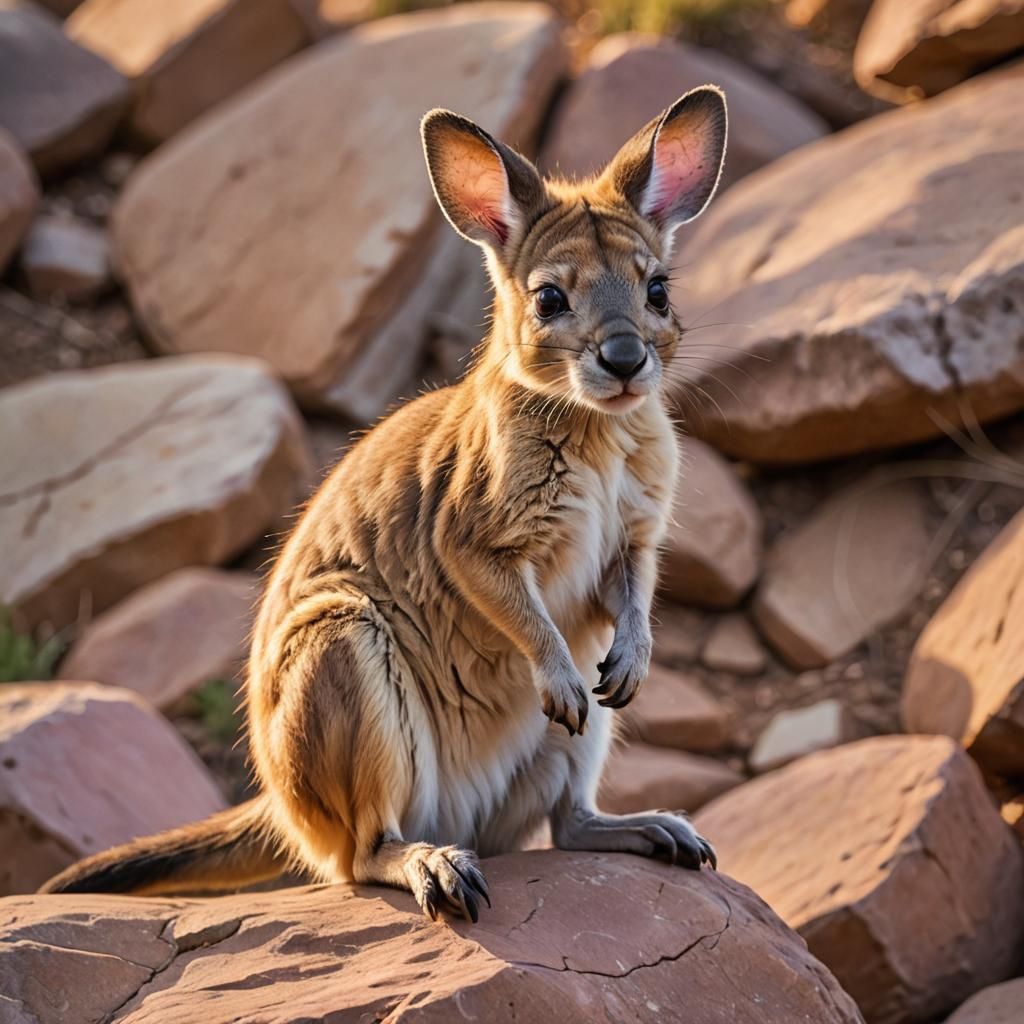 Baby Kangaroo Rat Portrait in Impressionist Style
