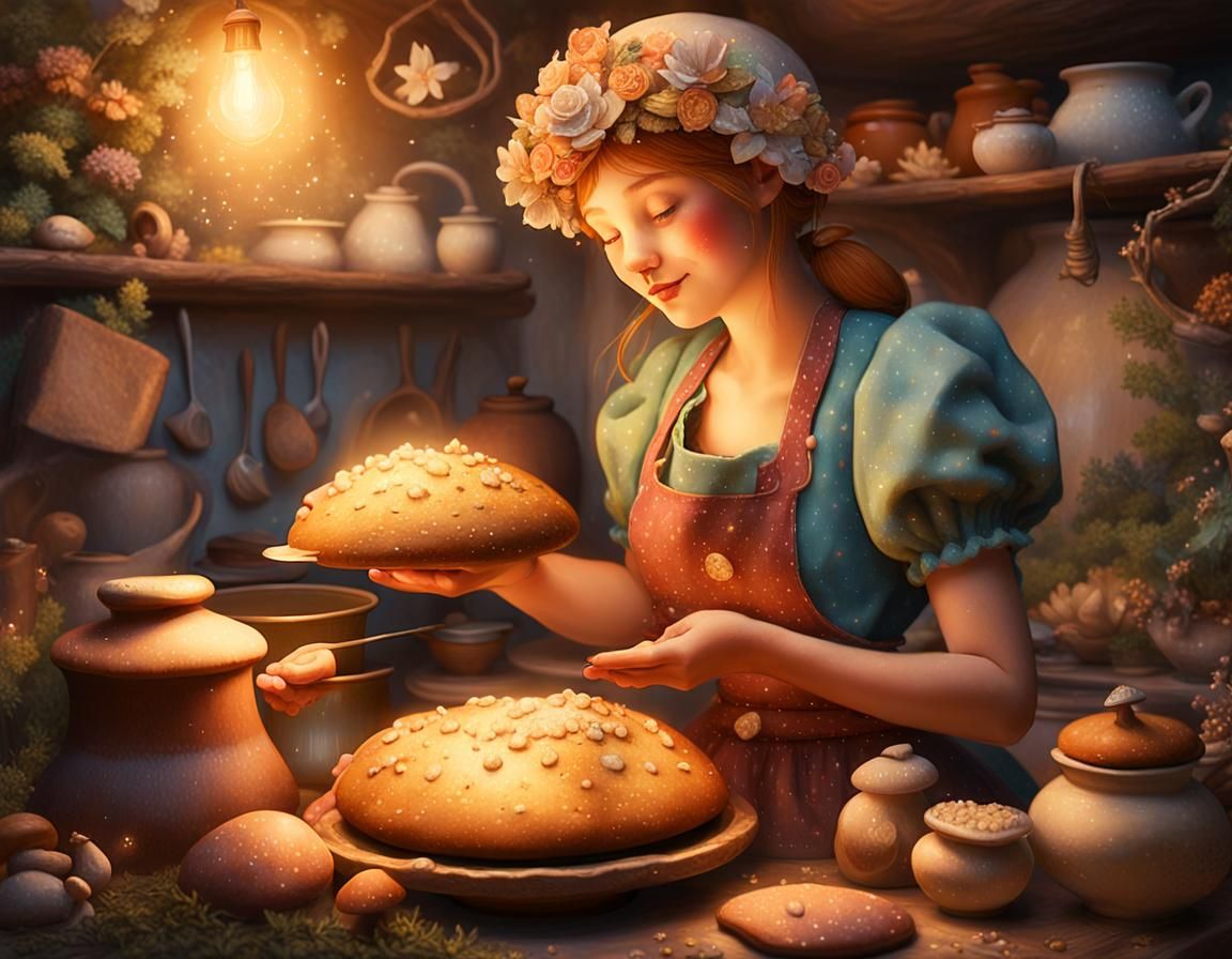 Fairy Baker in Whimsical Fantasy Kitchen