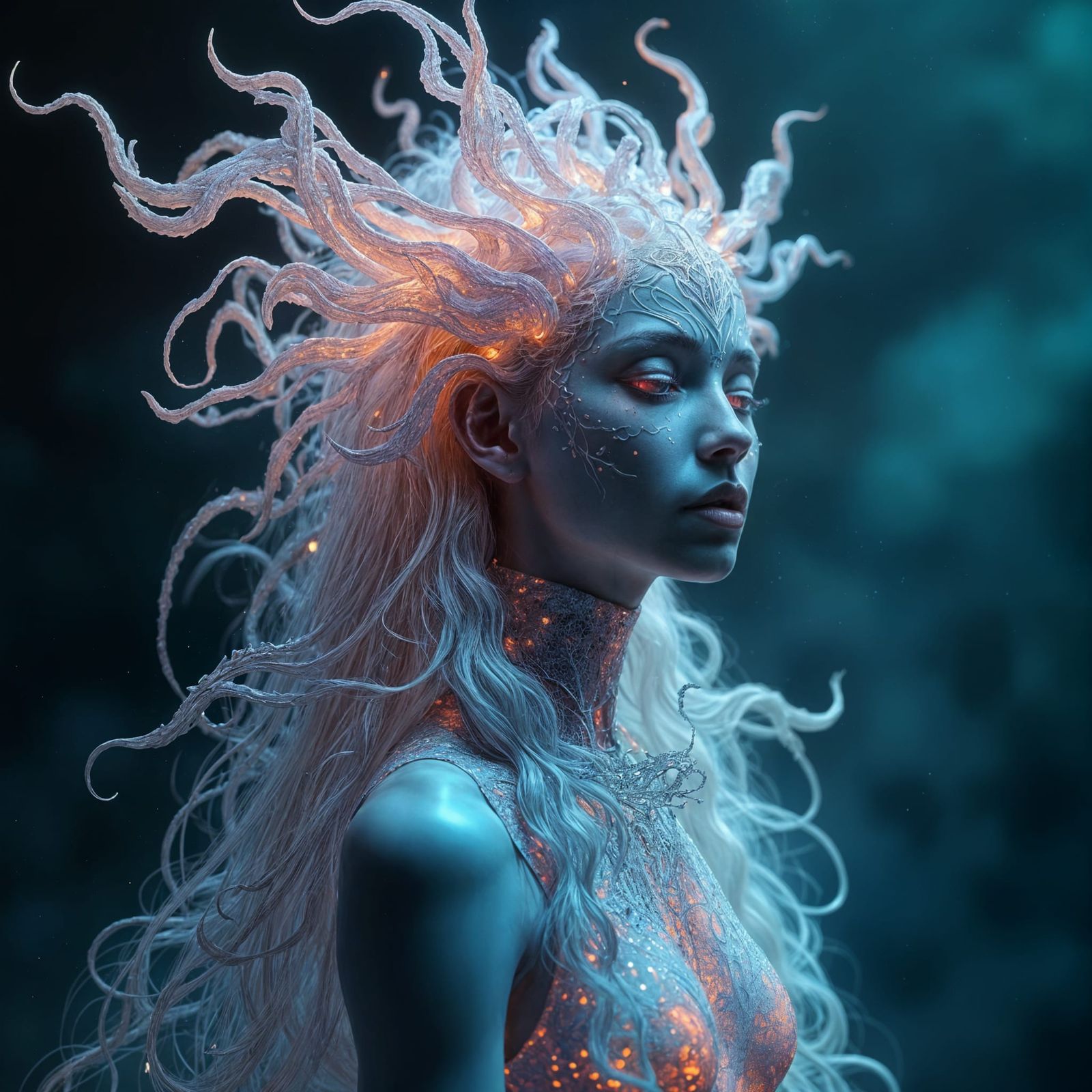 Detailed Matte Painting of a Human Face