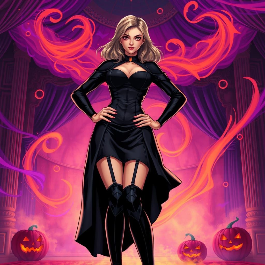 Female Mr. Fantastic at Lavish Halloween Party