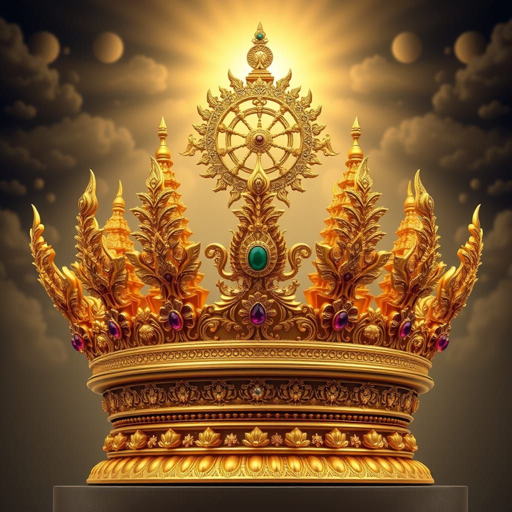 Regal Siamese Imperial Crown in Golden Splendor