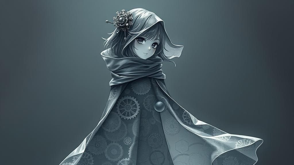 Anime Girl Made of Etched Glass