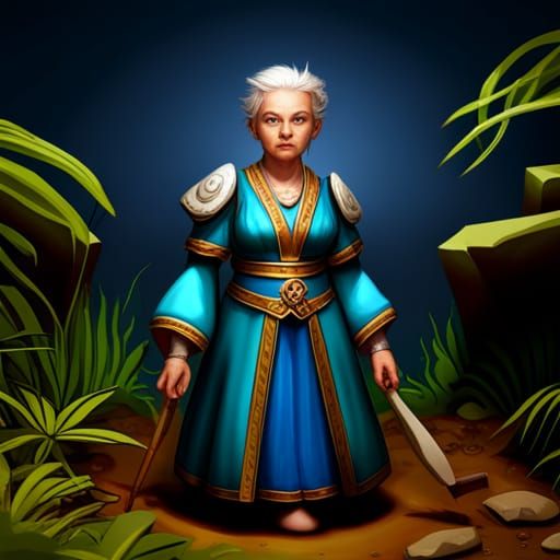 Halfling Cleric with Quarterstaff: Epic Cinematic Digital Pa...