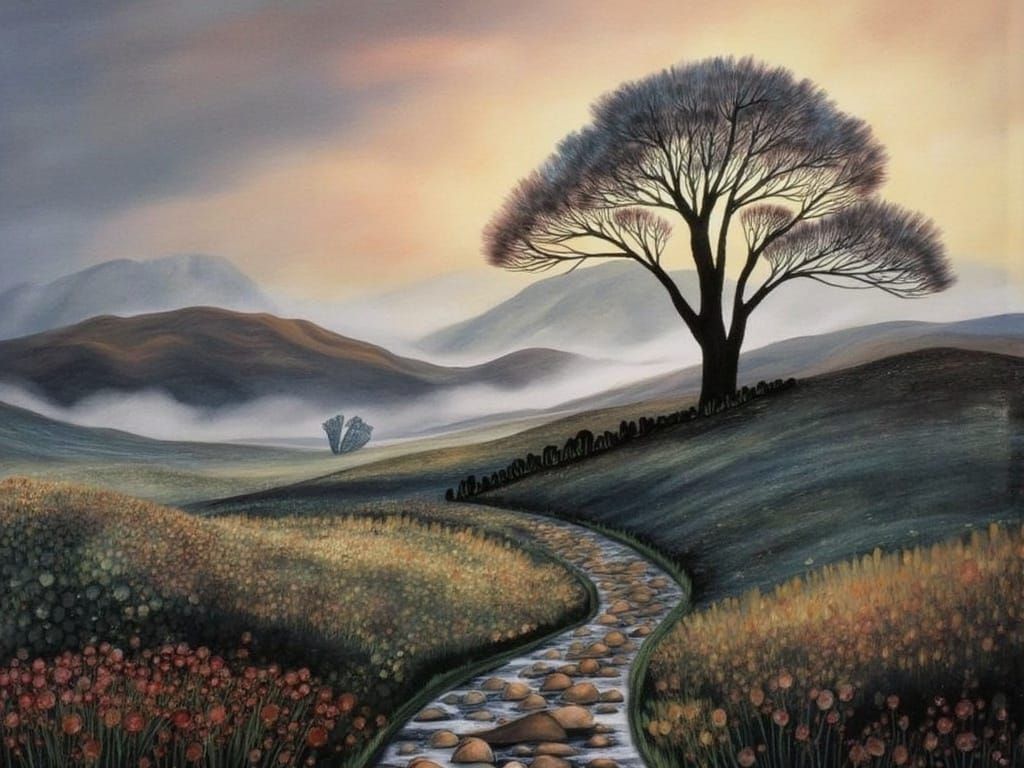 Ethereal Landscape in Whimsical Style