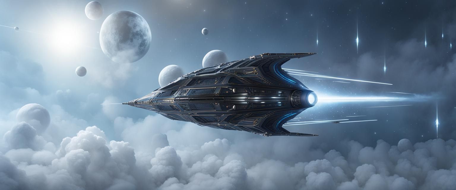 Celestial Guardian Cruises Cosmic Expanse in Armored Spacesh...