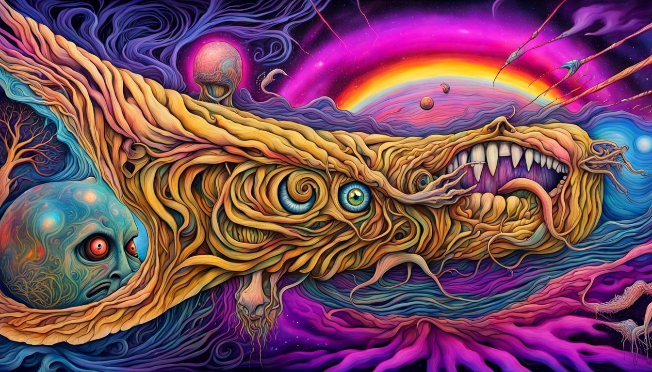 Psychedelic Tribute to Pink Floyd in Mixed Media