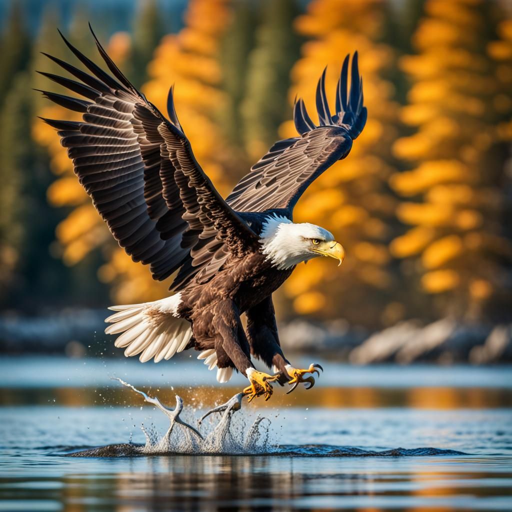 Eagle's Descent: A Hyperrealistic Bird of Prey Photograph