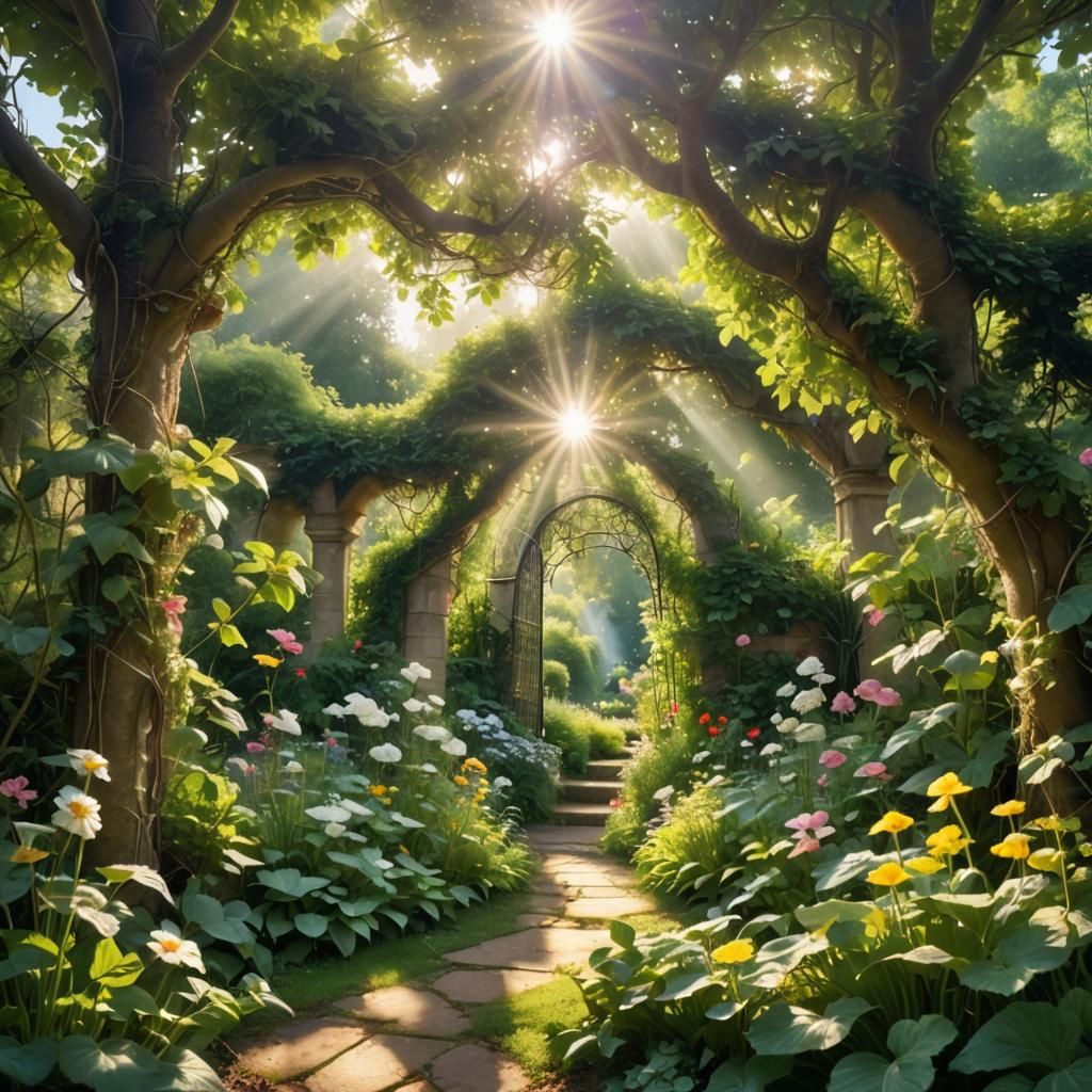 Heavenly Sunshine Illuminates Secret Garden