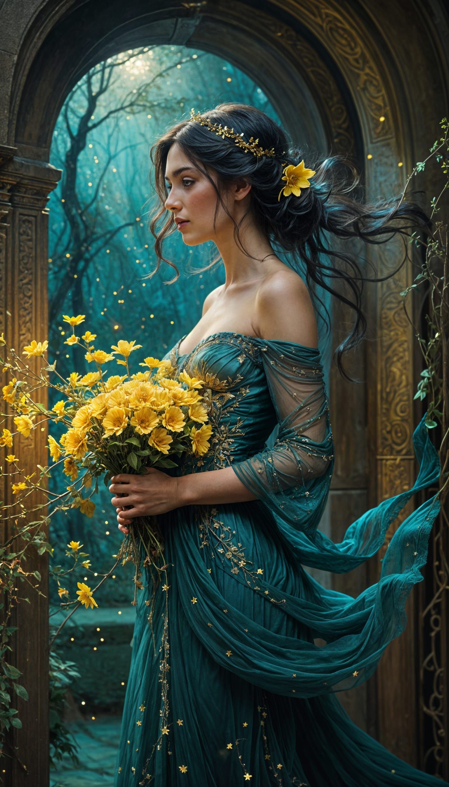 Mysterious Maiden in Celestial Archway