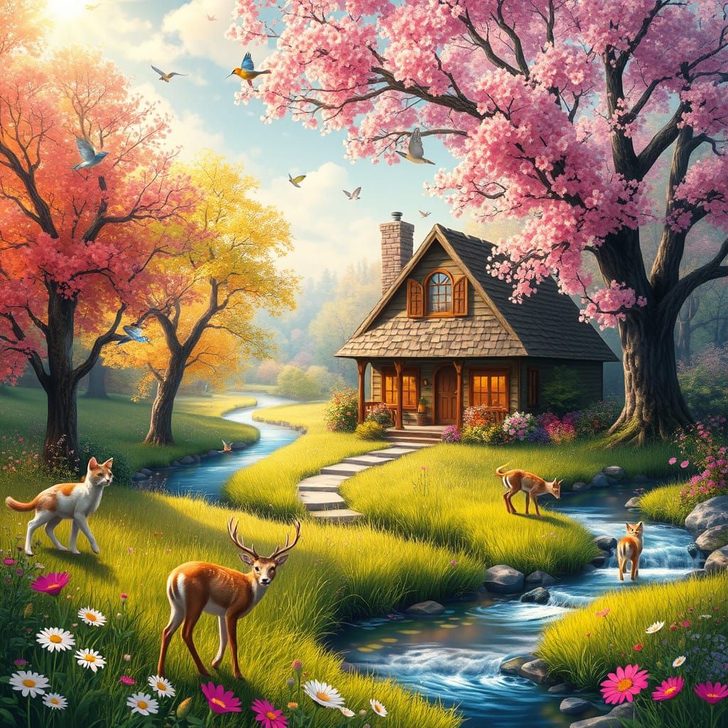 Cozy Cottage in Whimsical Fantasy World