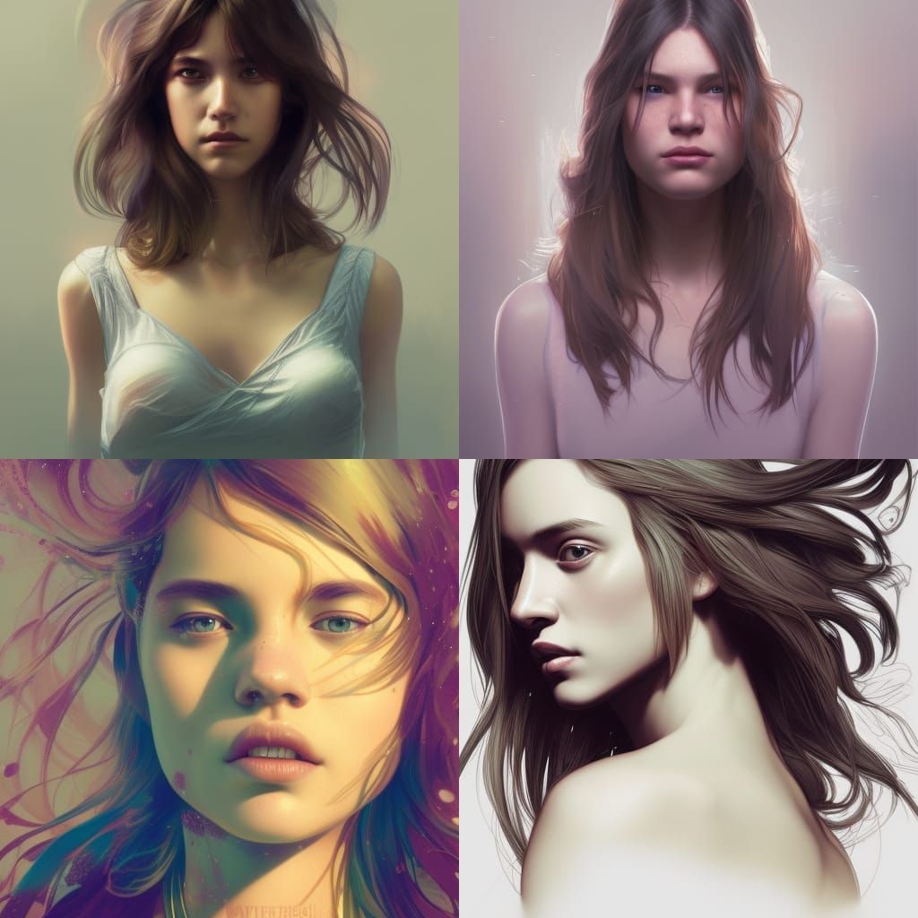 Detailed Portrait in Artgerm and Mucha Style