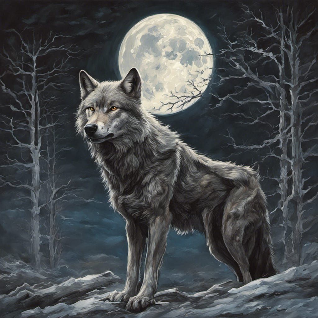 Wolf at night 4
