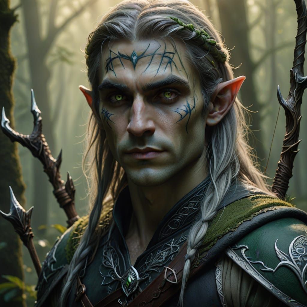 Drow Elf Portrait in Hyperrealism