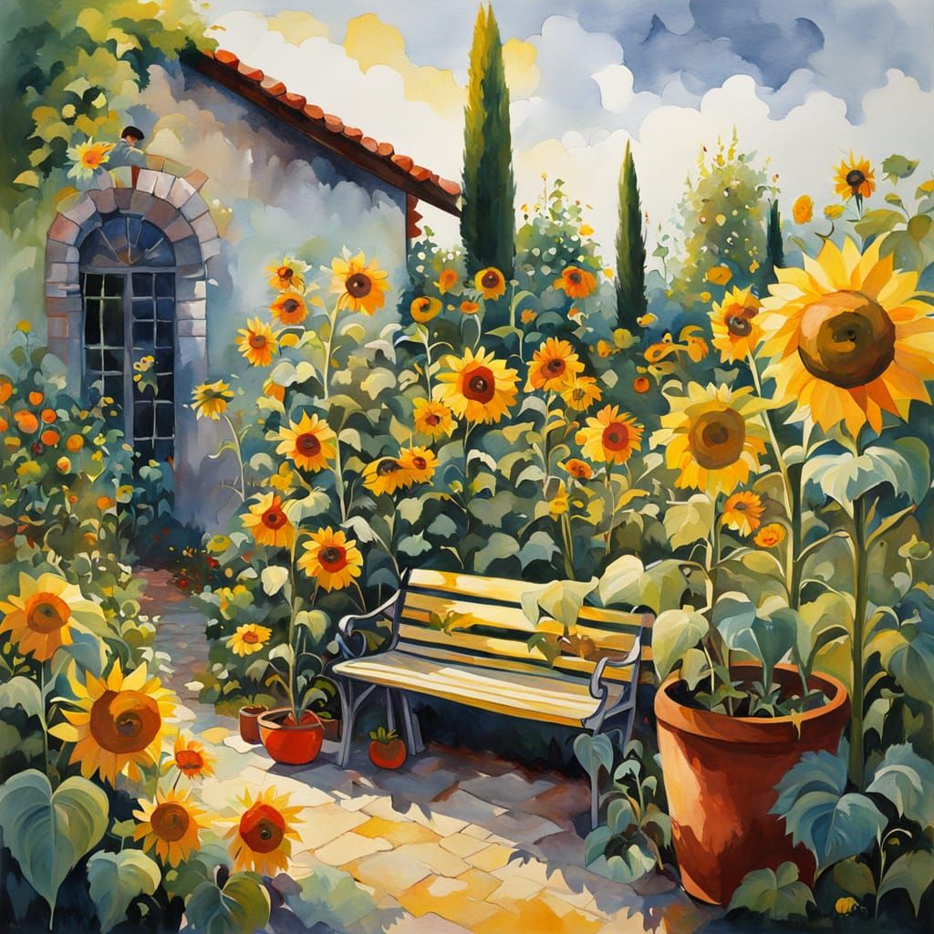 Vibrant Occult Garden in Modern Acrylic