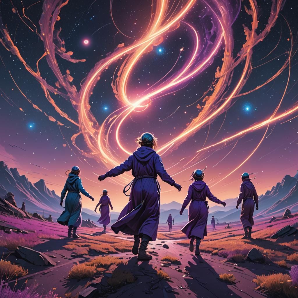 Celestial Dance: A Vision of Stardust and Light