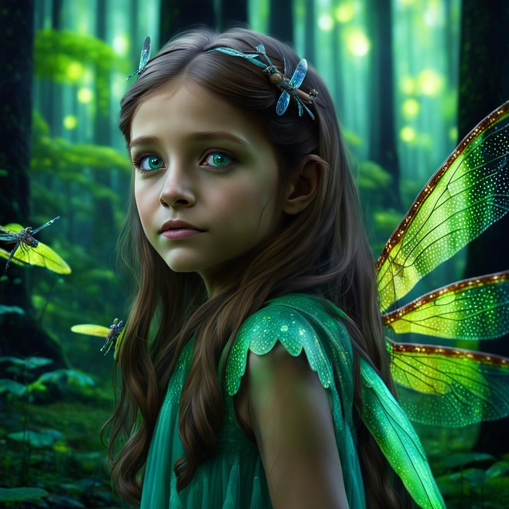 Girl with Dragonfly Wings: Fantasy Concept Art