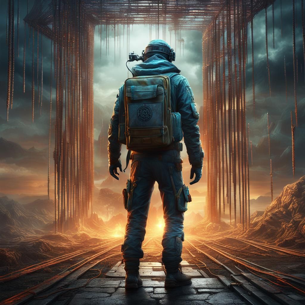 Post-Apocalyptic Scientist Crossing Dimensional Portal