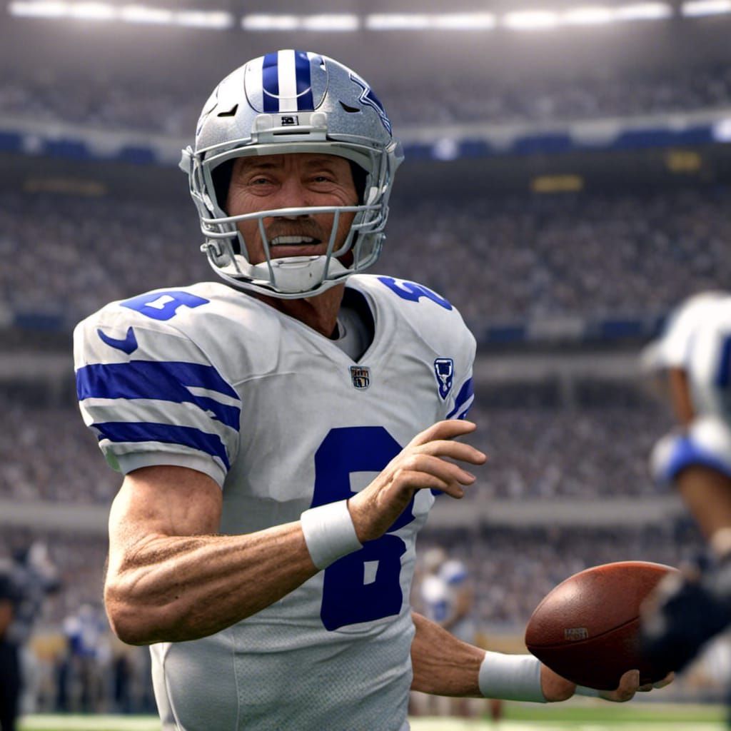 Hyperrealistic Portrait of Football Player for Dallas Cowboy...