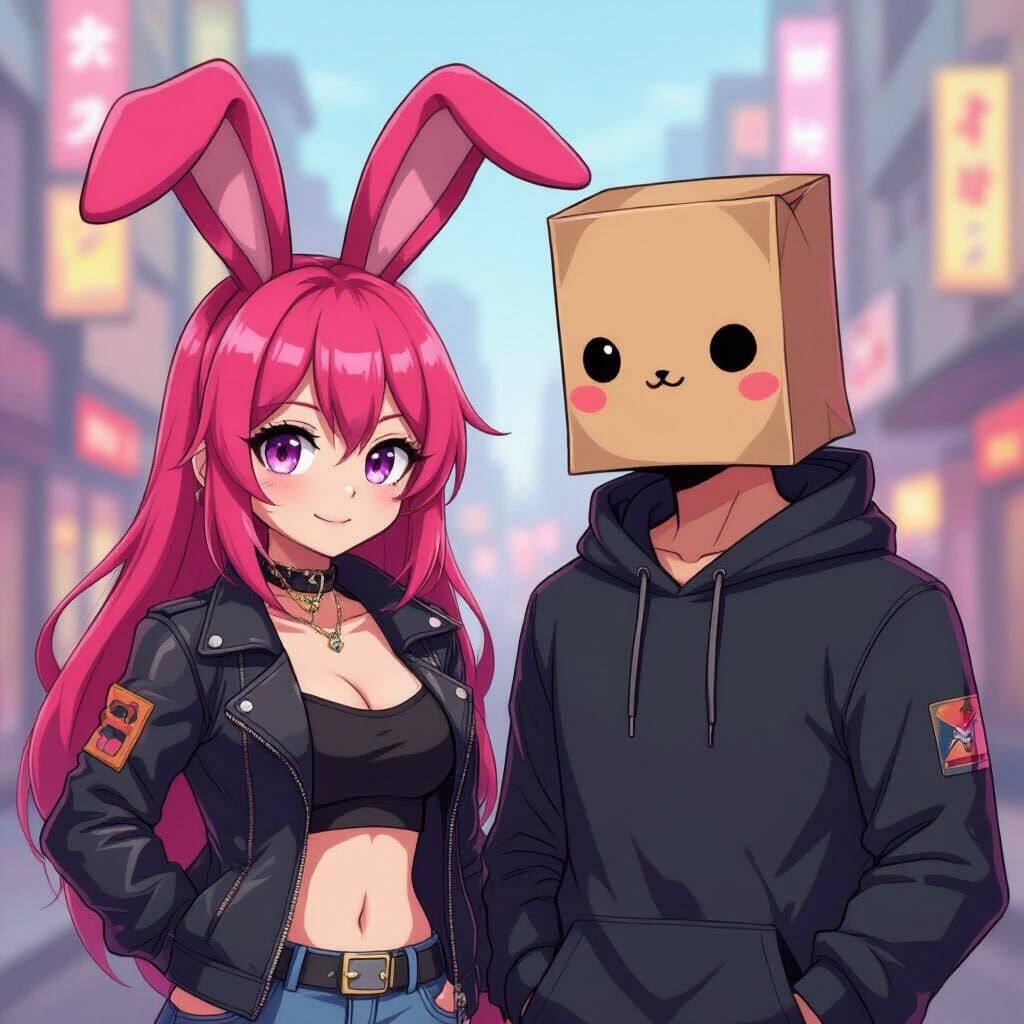 Skarlet Bunny in Manga Style, Anime Wallpaper