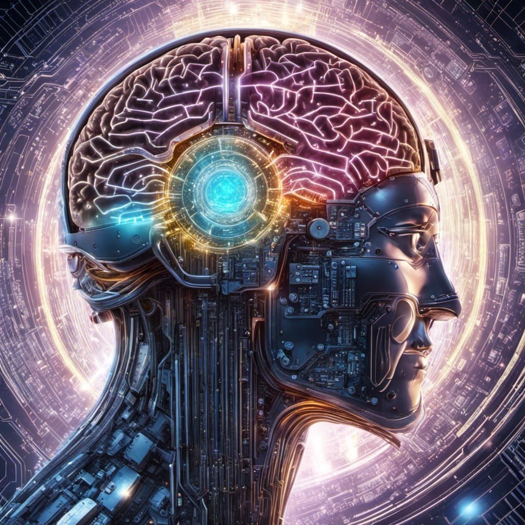 Holographic Brain Schematic with Fiber Optic Circuits