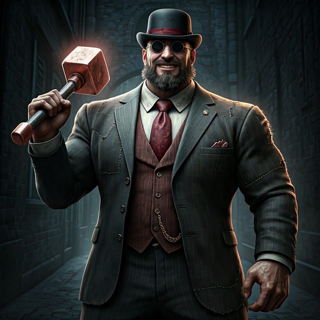 Dominant Figure in Dark Alleyway