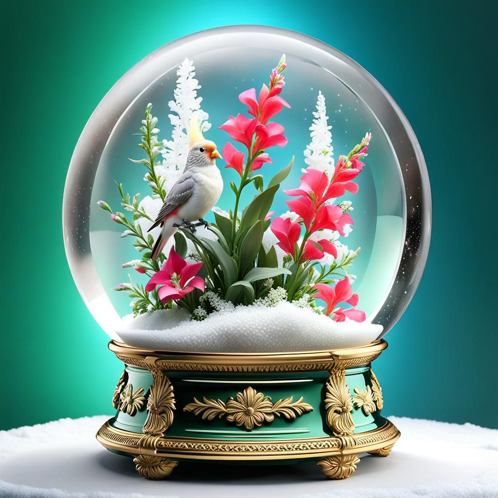 Cockatiel Snow Globe